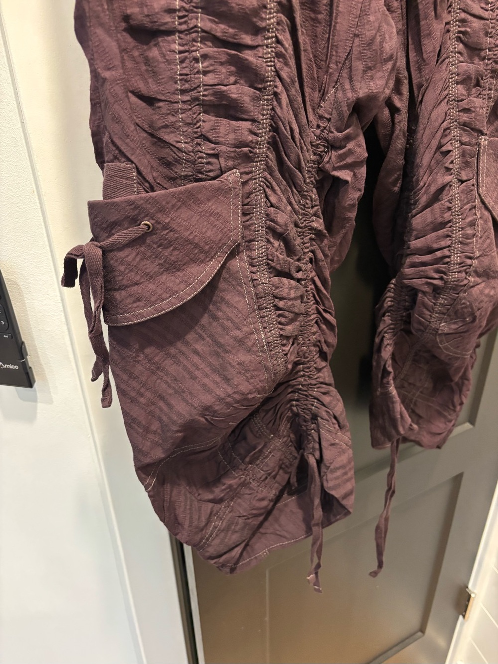 Free People Scorpio Shirred Cargo Pants XS NWT Black Coffee Brown We The Free - Picture 7 of 13